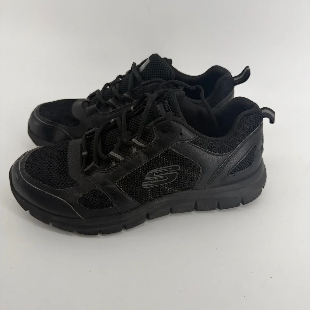 Skechers Lite-Weight Mens Black Athletic Training Walking Shoes 58848WR Size 10